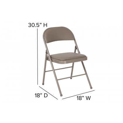 BLNK HERCULES Series Vinyl Double Braced Folding Chair - Gray