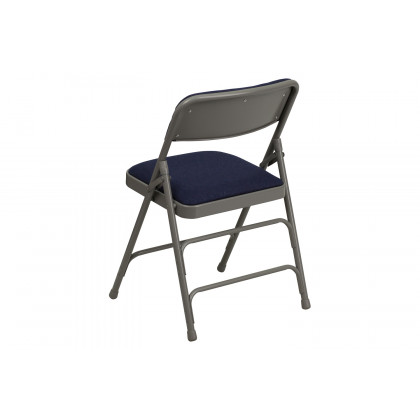 BLNK HERCULES Series Fabric Curved Triple Braced and Double Hinged Metal Folding Chair - Navy