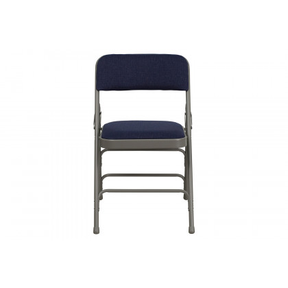 BLNK HERCULES Series Fabric Curved Triple Braced and Double Hinged Metal Folding Chair - Navy