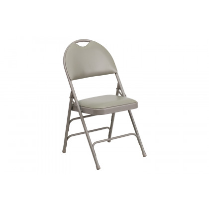 BLNK - HERCULES Series Vinyl Ultra-Premium Triple Braced Metal Folding Chair with Easy-Carry Handle