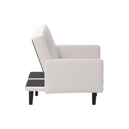 BLNK Carter Faux Linen Premium Tufted Split Back Sofa Futon with Solid Wooden Legs - Stone