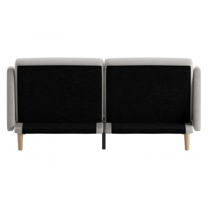 BLNK Carter Faux Linen Premium Tufted Split Back Sofa Futon with Solid Wooden Legs - Stone