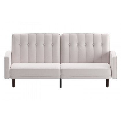 BLNK Carter Faux Linen Premium Tufted Split Back Sofa Futon with Solid Wooden Legs - Stone