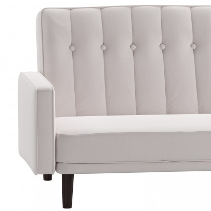 BLNK Carter Faux Linen Premium Tufted Split Back Sofa Futon with Solid Wooden Legs - Stone