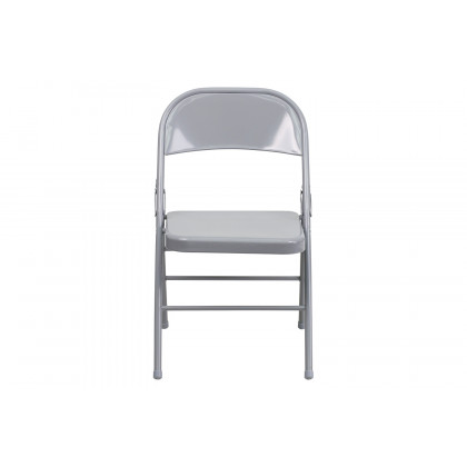 BLNK HERCULES Series Triple Braced and Double Hinged Metal Folding Chair - Gray