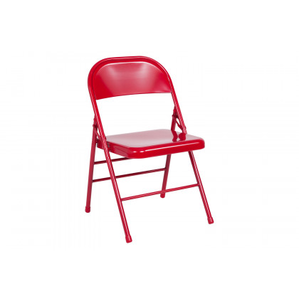 BLNK HERCULES Series Triple Braced and Double Hinged Metal Folding Chair - Red