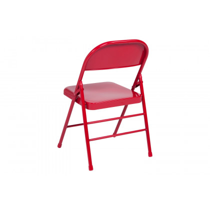 BLNK HERCULES Series Triple Braced and Double Hinged Metal Folding Chair - Red