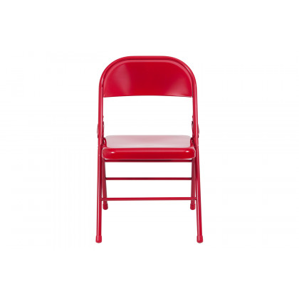 BLNK HERCULES Series Triple Braced and Double Hinged Metal Folding Chair - Red