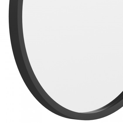 BLNK Julianne Style 2 Round Metal Framed Wall Mirror - Black, 16"D