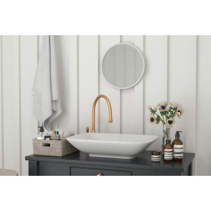 BLNK Julianne Style 2 Round Metal Framed Wall Mirror - Silver, 16"D