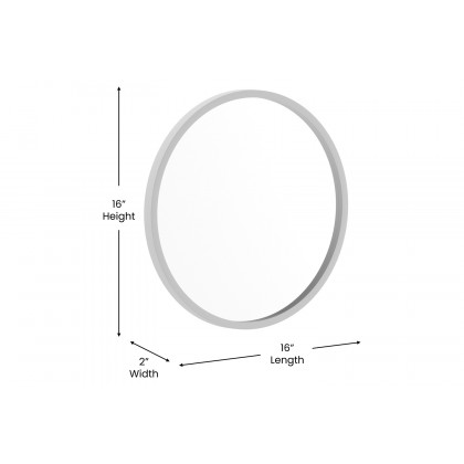 BLNK Julianne Style 2 Round Metal Framed Wall Mirror - Silver, 16"D