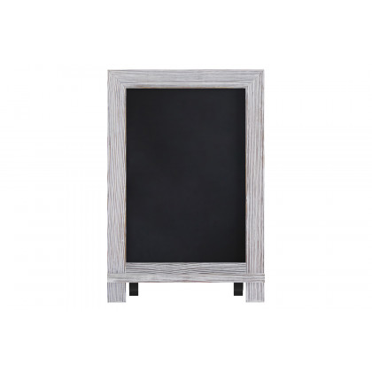 BLNK Canterbury Whitewashed Tabletop Magnetic Chalkboard Sign with Metal Scrolled Legs - 9.5"W x 14"H