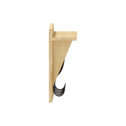 BLNK Daly Wall Mounted Solid Pine Wood Storage Rack with Upper Shelf and 5 Hooks - Bamboo