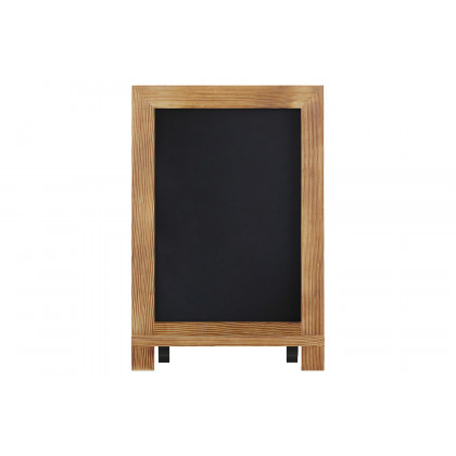 BLNK Canterbury Torched Wood Tabletop Magnetic Chalkboard Sign with Metal Scrolled Legs - 9.5"W x 14"H