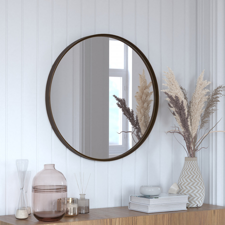BLNK - Jennifer Round Metal Framed Wall Mirror