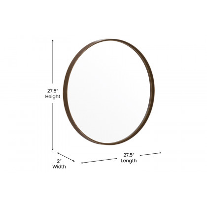 BLNK Jennifer Round Metal Framed Wall Mirror - Bronze