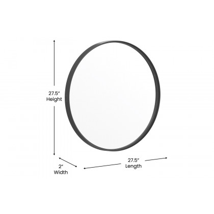 BLNK Jennifer Round Metal Framed Wall Mirror - Black
