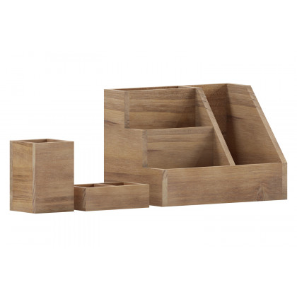 BLNK Comerford Wooden Organizer Set 3 Piece - Rustic Brown