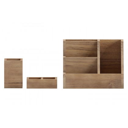 BLNK Comerford Wooden Organizer Set 3 Piece - Rustic Brown