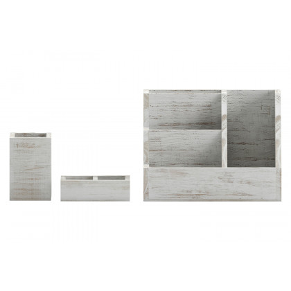 BLNK Comerford Wooden Organizer Set 3 Piece - Whitewashed