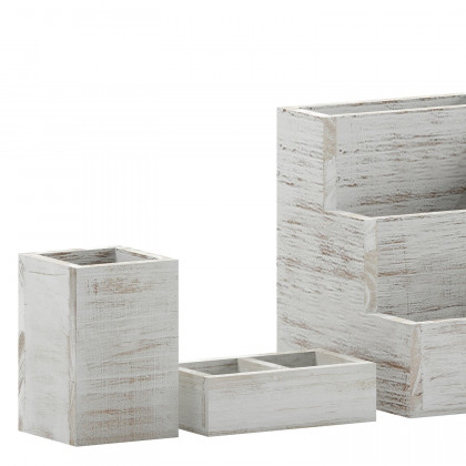 BLNK Comerford Wooden Organizer Set 3 Piece - Whitewashed