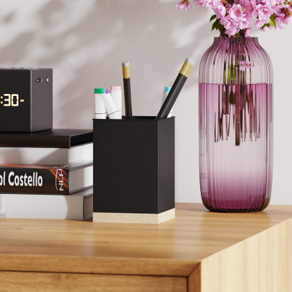 BLNK Comerford Metal and Rustic Wood Organizer Set 3 Piece - Black
