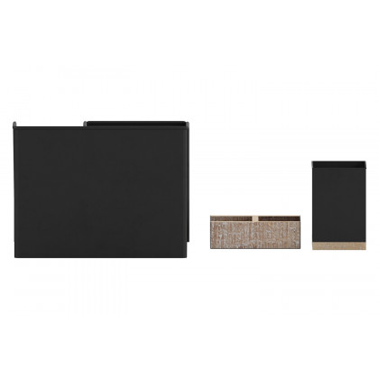 BLNK Comerford Metal and Rustic Wood Organizer Set 3 Piece - Black