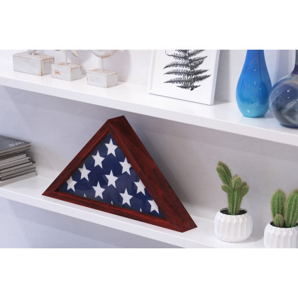 BLNK Sheehan Solid Wood Memorial Flag Display Case - Mahogany