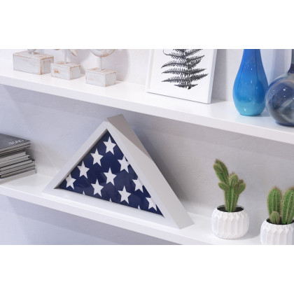BLNK Sheehan Solid Wood Memorial Flag Display Case - White