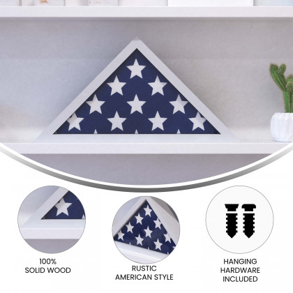 BLNK Sheehan Solid Wood Memorial Flag Display Case - White