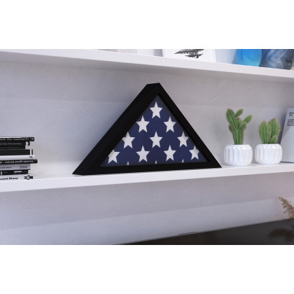 BLNK Sheehan Solid Wood Memorial Flag Display Case - Black