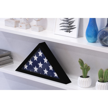 BLNK Sheehan Solid Wood Memorial Flag Display Case - Black