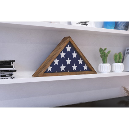 BLNK Sheehan Solid Wood Memorial Flag Display Case - Weathered Wood