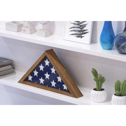 BLNK Sheehan Solid Wood Memorial Flag Display Case - Weathered Wood
