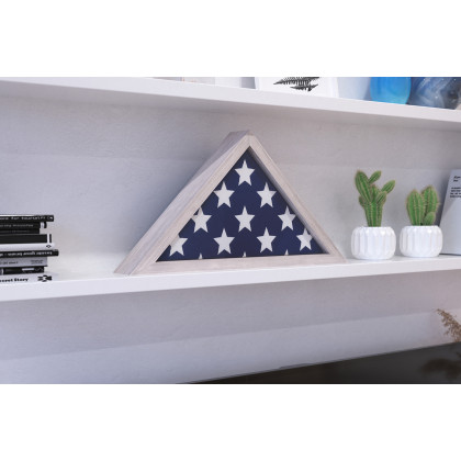 BLNK Sheehan Solid Wood Memorial Flag Display Case - Whitewashed