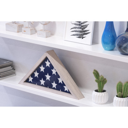 BLNK Sheehan Solid Wood Memorial Flag Display Case - Whitewashed