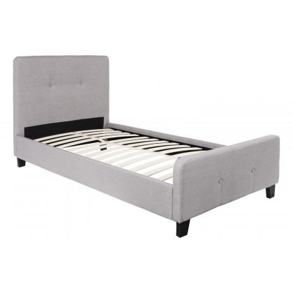 BLNK Tribeca Tufted Upholstered Platform Bed - Light Gray, Twin Size