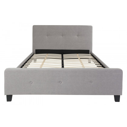 BLNK Tribeca Tufted Upholstered Platform Bed - Light Gray, Queen Size