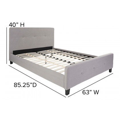 BLNK Tribeca Tufted Upholstered Platform Bed - Light Gray, Queen Size