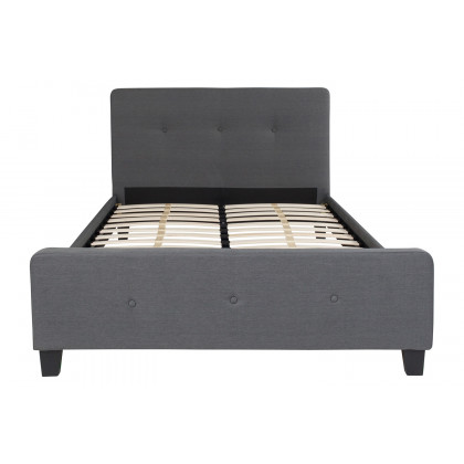 BLNK Tribeca Tufted Upholstered Platform Bed - Dark Gray, Full Size