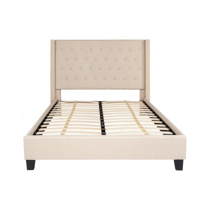 BLNK Riverdale Tufted Upholstered Platform Bed - Beige, Full Size