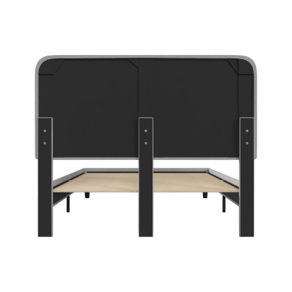 BLNK Addison Upholstered Platform Bed with Rounded Edges Headboard - Light Gray, Queen Size