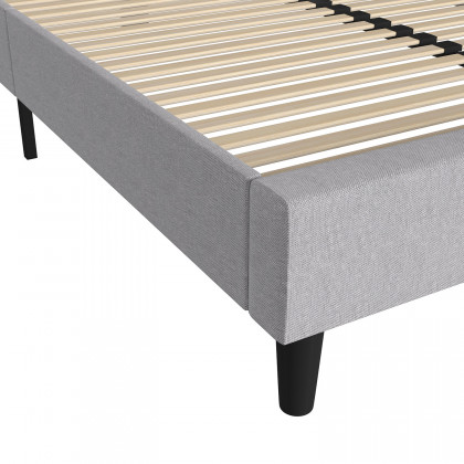 BLNK Addison Upholstered Platform Bed with Rounded Edges Headboard - Light Gray, Queen Size