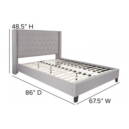 BLNK Riverdale Tufted Upholstered Platform Bed - Light Gray, Queen Size