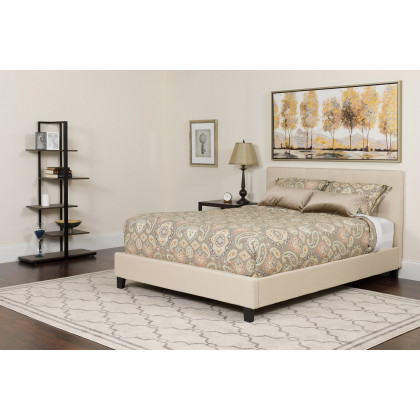 BLNK - Tribeca Tufted Upholstered Platform Bed with Pocket Spring Mattress