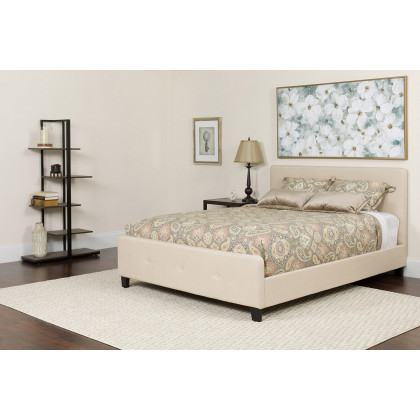 BLNK - Tribeca Tufted Upholstered Platform Bed with Pocket Spring Mattress