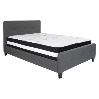 BLNK - Tribeca Tufted Upholstered Platform Bed with Pocket Spring Mattress