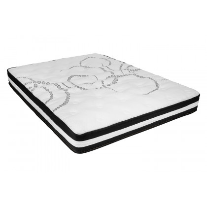 BLNK Tribeca Tufted Upholstered Platform Bed with 10" CertiPUR-US Certified Pocket Spring Mattress - Light Gray, Queen Size