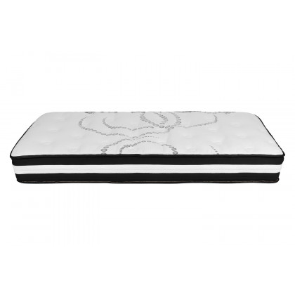 BLNK Riverdale Tufted Upholstered Platform Bed with 10" CertiPUR-US Certified Pocket Spring Mattress - Black, Twin Size