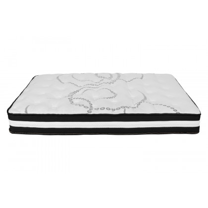 BLNK Riverdale Tufted Upholstered Platform Bed with 10" CertiPUR-US Certified Pocket Spring Mattress - Black, Full Size
